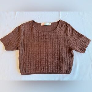 FP Free People Beach Brown Textured Women's Crop Top Size S/P